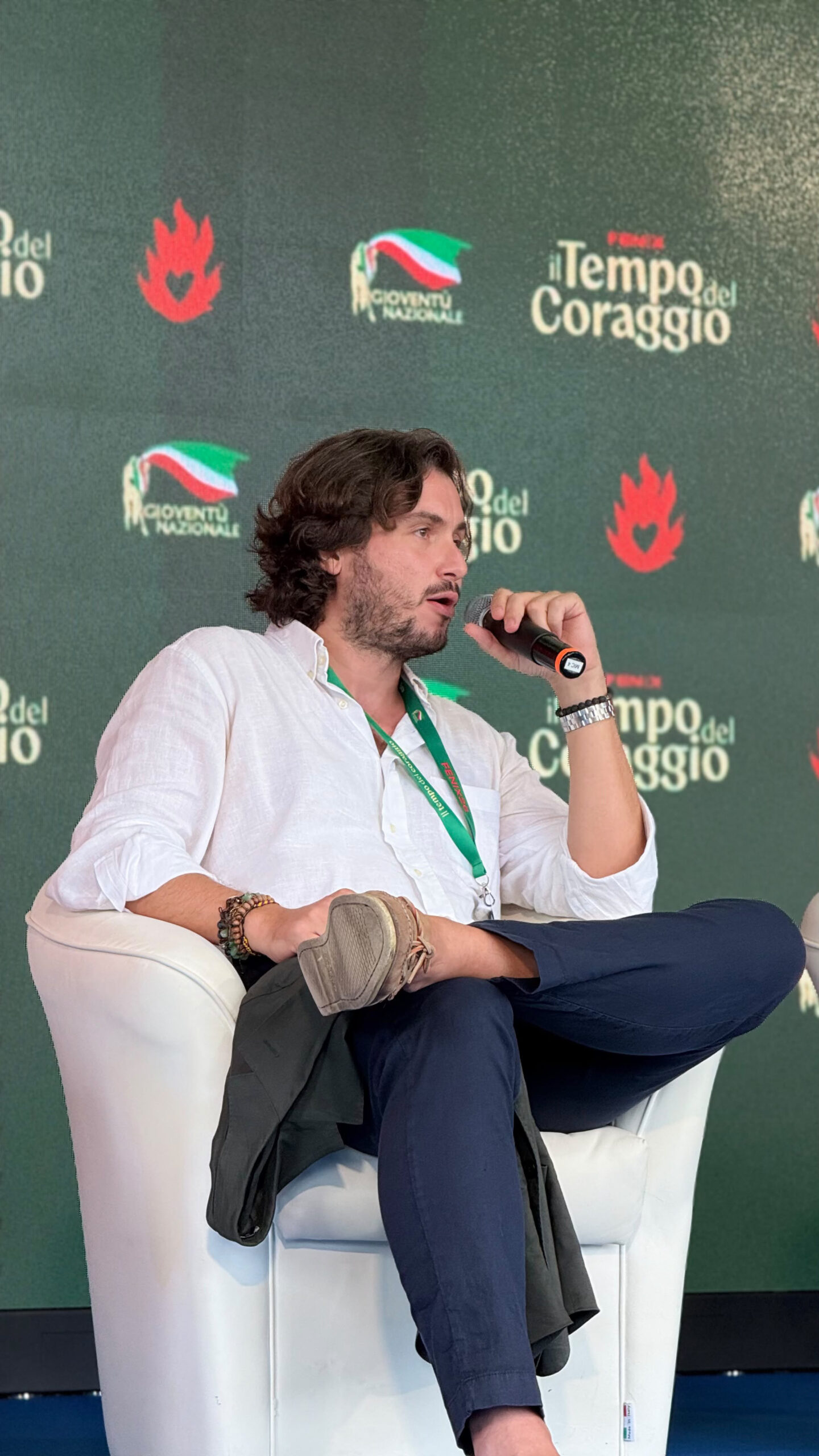 Andrea Tremaglia durante un intervento pubblico